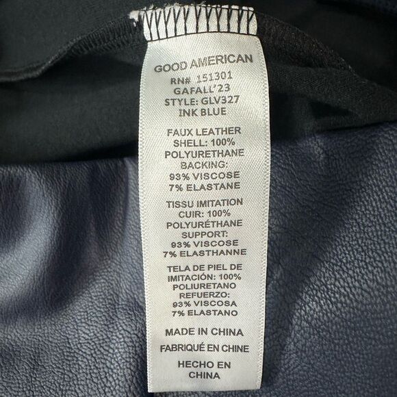 Good American Better Than Leather Leggings Navy Blue New! - Picture 7 of 7